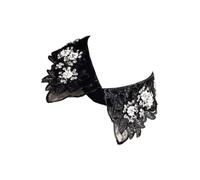 MALSSE Stylish Lace False Collar For Women Embroidery Floral Beaded Lapel Ruffled Stand Detachable Collar Dress Accessory Dress Accessories