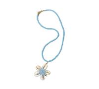 MALSSE Tropicals Coconut Palms Pendant Layer Beaded Necklace Acrylic Shell Alloy Jewelry For Women Casual Beachwear Accessories Shell Necklace