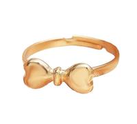 MALSSE Unique Bow Tie Rings For Girls Sweet Bowknot Rings Butterfly Knot Finger Adjustable Open Alloy Jewelry Decor Open For Women Silver