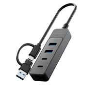 MALSSE USB Hubs 4 Port USB3.0 USB2.0 Fast Speed Data Transfer Solution For Enhanceds Productivity In Work Environment Expandable USB Hubs For Tablets/Phone