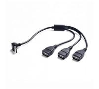 MALSSE USB2.0 Splitter Adapter with Triple Female Port and 90 Degree Bend Facilitating Easy Connection for Various Peripherals USB Splitter