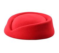 MALSSE Women Stewardess Costume Accessories Flight Attendant Hat For Real-Estate Uniform Vintage British Stewardess Hat Airline Ladies