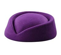 MALSSE Women Stewardess Costume Accessories Flight Attendant Hat For Real-Estate Uniform Vintage British Stewardess Hat Airline Ladies