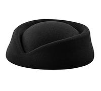 MALSSE Women Stewardess Costume Accessories Flight Attendant Hat For Real-Estate Uniform Vintage British Stewardess Hat Airline Ladies