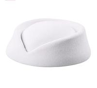 MALSSE Women Stewardess Costume Accessories Flight Attendant Hat For Real-Estate Uniform Vintage British Stewardess Hat Airline Ladies