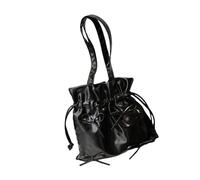 MALSSE Women Underarm Bag Bows Handbag All-matching Armpit Bag Large Capacity Bucket School Aesthetic Shoulder Women Bucket Bows Armpit Pu Leather Underarm Aesthetic Shoulder