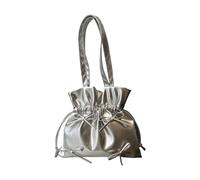 MALSSE Women Underarm Bag Bows Handbag All-matching Armpit Bag Large Capacity Bucket School Aesthetic Shoulder Women Bucket Bows Armpit Pu Leather Underarm Aesthetic Shoulder