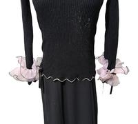 MALSSE Women's Elegant Victorian Renaissances Ruffled Organza Faux Collar Wrist Cuffs For Themed Parties And Everyday Wear Vintage Ruffle Collar