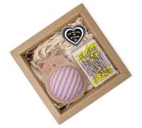 MALSSE Wood Pin Cushion With 100Pcs Sewing Pin For Dressmaking Needlework Sewing Cushion With 38mm Straight Quilting Positioning Pins For Fabric
