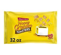Malt-O-Meal Honey Graham Toasters Breakfast Cereal, Honey Graham Cereal Squares, Super Size Bagged Cereal, 32 OZ Resealable Cereal Bag