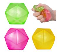 Malt Sugar Series 3-Pack Crystal Gel Squishies (Cube+Diamond+Polygon), Translucent Sensory Toys for Autism & Stress Relief Fidget Gift Set (Polygon2)