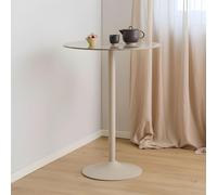 Malta Bar Table - Round - Brown Ceramic