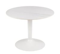 Malta Ceramic Round Coffee Table In White 60x45cm