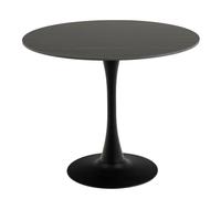 Malta Ceramic Round Dining Table In Black 90x75cm