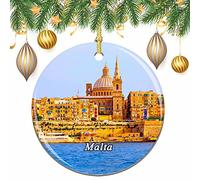Malta Church Christmas Xmas Tree Ornament Decoration Wedding Hanging Pendant Decor City Travel Souvenir Collection