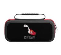 Malta Flag Map National Emblem Compatible with Switch Case Bag Travel Protective Cover Handbag with 20 Game Accessories