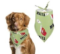 Malta Flag Map National Emblem Cute Dog Bandana Triangle Adjustable Washable Cat Scarf Pet Accessories