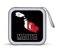 Malta Flag Map National Emblem Portable CD Case Holder 48 Capacity Travel DVD Storage Boxs Wallet Bag