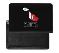 Malta Flag Map National Emblem Slim Passport Holder Credit Card Cover Travel Essentials Wallet