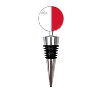 Malta Flag Wine Bottle Stopper | National Flag Gift | Handcrafted Wine Saver | Patriotic Home Bar Accessory | Gift for Proud Maltese & Sports Fans