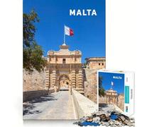 Malta Jigsaw Puzzle for Adults 1000 Pieces Sharp Thinking Clean Joint Fun Activity Birthday Surprise (38x52cm)
