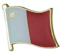 Malta National Flag Enamel Metal Pin Badge Diplomat Lapel - 1.9cm x 1.6cm - Hard Enamel Maltese George Cross Flag Brooch - National Symbol Pin for Jacket, Hat, or Backpack