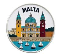 Malta Patch Embroidered Iron-on/Sew-on Badge (3.5 Inch) Travel Europe Emblem Tourist Vacation Souvenir DIY Backpack Gift Patches