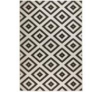 Malta Reversible Indoor-Outdoor Black Rug - 240X340 cm