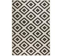 Malta Reversible Indoor-Outdoor Black Rug - 80X150 cm