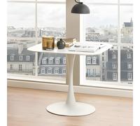 Malta Square Dining Table - 2 Seater - 90cm - White Ceramic