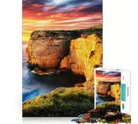 Malta Sunset Cliffs Seascape 1000 Piece Jigsaw Puzzles Stress Relief Play HD Print Family Enjoyable Birthday Art Gift (50x75cm)