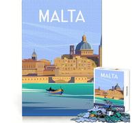 Malta Valetta Jigsaws for Adults1000 Pieces Mental Dexterity Light Recreation Flawless Fit Lovely Gift size 38x26cm