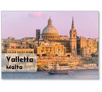 Malta, Valletta, Skyline with St. Paul's Anglican Cathedral and Carmelite Church from Sliema., Fridge Magnet