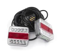 MALTAY Rear Back Tail Lights Lamps 1 Set 12V 10m Rear Towing Tail Light 18 LED Trailer 7 Pin Universal Brake Stop Light License Number Plate Reflector Waterproof