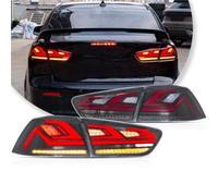MALTAY Rear Back Tail Lights Lamps 2PCs For Mitsubishi For Lancer EVO-X 2008-2018 Car Tail Assembly Dynamic LED Brake Signal Light Led Tail Light Tuning Parts(A Smoked Mirror)