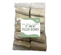 Maltbys' Stores 10x 3 Inch Meat Filled Bones (approx. length 3"/8cm) 100% Natural Dog Treats Chews [LODC]
