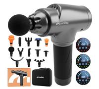 MalTec Massage Gun with 13 Attachments, 30 Levels, 12mm Amplitude, LED Pressure Sensor, Battery 2500mAh, LCD Touch, Quiet Fascia Massager for Back, Neck, Muscles, Sports, Heat Cold