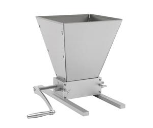 Malted Grain Mill Stainless Steel 2 Roller Malt Mill Homebrew Malted Grain Crusher Manual Grain Mill,with Manual Crank Handle,Slow Drill Available Malt Crusher Adjustable Gap - No Base Type