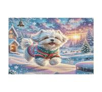 Maltese 1000 Piece Complete Jigsaw Puzzle Set Cute Pet Animals Teens Beginners Educational Challenge Puzzle Fans Group Play Anniversary Cardboard 1000 PCS