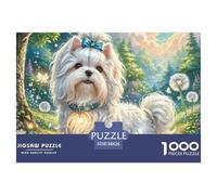 Maltese 1000 Piece Jigsaw Puzzle For Adults Challenging Game Stress Relief Puzzle Cultivate The Spirit of Teamwork for Family Decorations 38x26cm/1000pcs