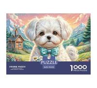 Maltese 1000 Piece Jigsaw Puzzles Fun Challenging Modern Pet Dog Educational Game for The Whole Gifts for Adults 70x50cm/1000pcs