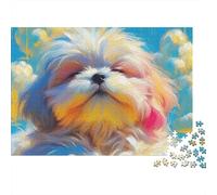 Maltese 1000 Piece Puzzles Beautiful View Cloud Dream Puppy Wall Decoration Educational Game Gifts Puzzles for Adults Jigsaw Puzzles for Adults 70x50cm/1000pcs