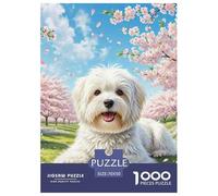 Maltese 1000 Pieces Premium Jigsaw Puppy Age 3+ Quirky, Abstract Design, Home Decoration, Educational, Challenging Puzzle Games 70x50cm/1000pcs