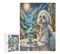 Maltese 500Pc Jigsaw Puzzles Adults Kids Cute Pet Animals Jigsaws Living Room Decor Highlight Brainteaser Perfect Holiday Present Relaxation Tool 500 PCS