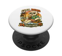 Maltese chillin drinking ice coffee on a swing DIGOR PopSockets Adhesive PopGrip
