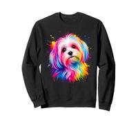 Maltese Colorful Dog Portrait Sweatshirt