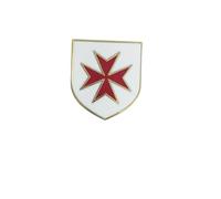 Maltese Cross Knights Templar Crusader Red White Cross Lapel Pin Badge