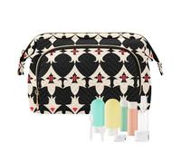 Maltese Cross White Red Peach Cosmetic Case Storage Bag Zipper Cosmetic Bags For Purse for Toiletry Travel Kit Organizer monedero de tela para mujer, Maltese Cross white red peach, Modern