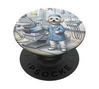 Maltese Dentist Dog Clinic Dental Care Scene PopSockets Adhesive PopGrip