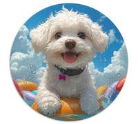 Maltese Dog 1000 Pieces Jigsaw Puzzles For Adults Educational Games Stress Relieving Entertainment Cultivate The Spirit of Teamwork for Adults And Kids, Age 12 Years Up 1000pcs (67.5x67.5cm)